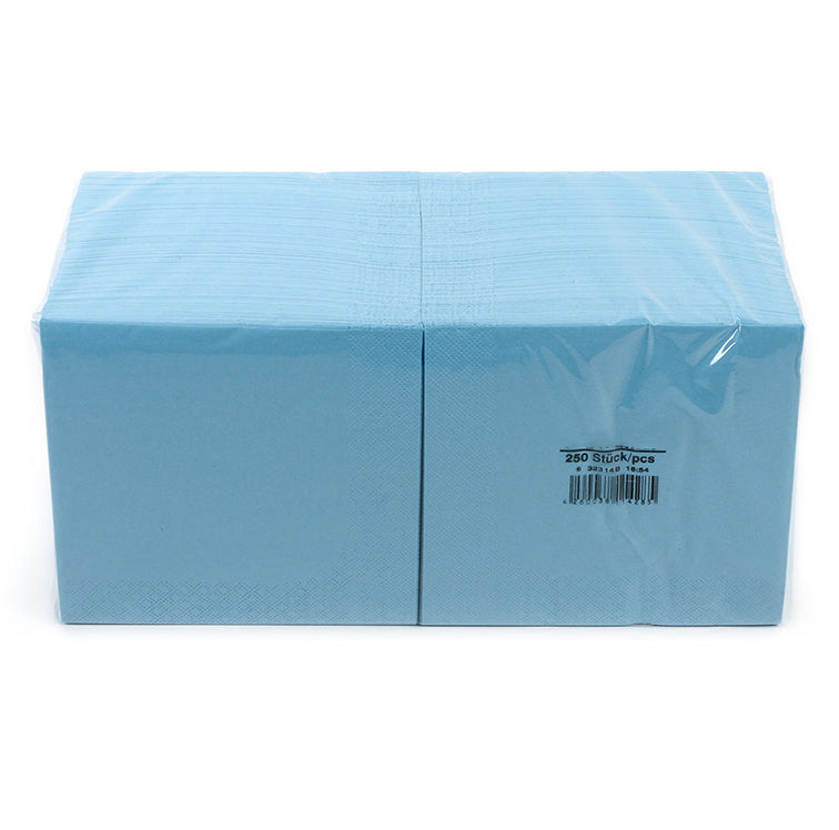 Servietten 33x33 cm, hellblau, 3-lagig, 1/4-Falz, 1000 Stück