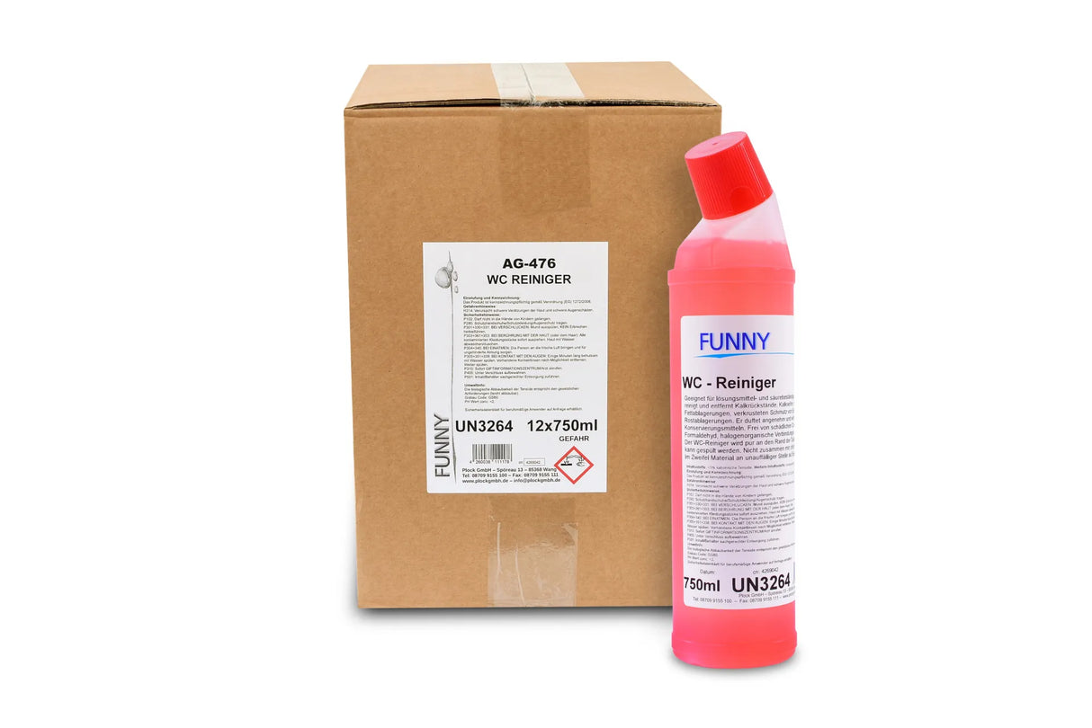 Toilet cleaner, thick liquid, 750 ml bottle, pH value <2