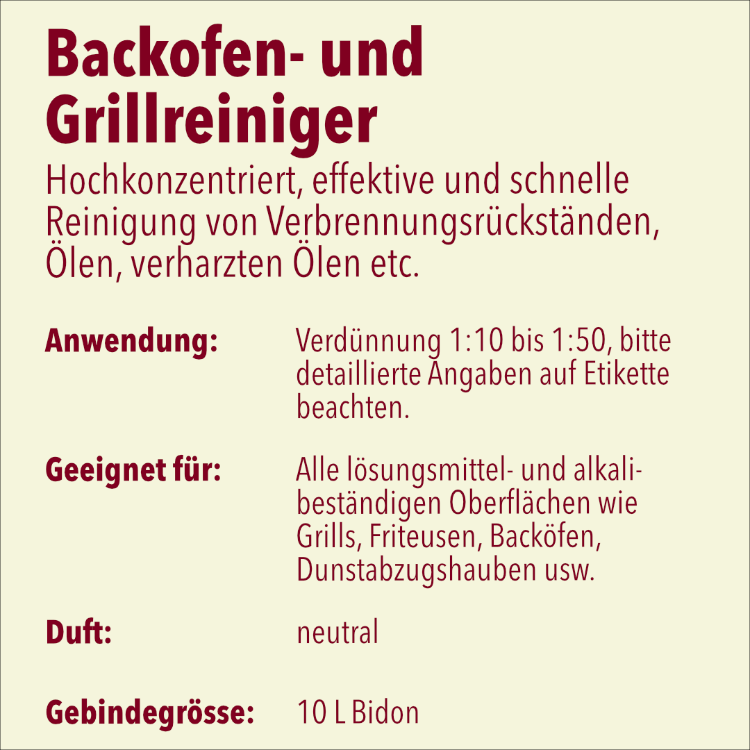Backofenreiniger gegen schwarze eingebrannte Fettkrusten und Verkrustungen