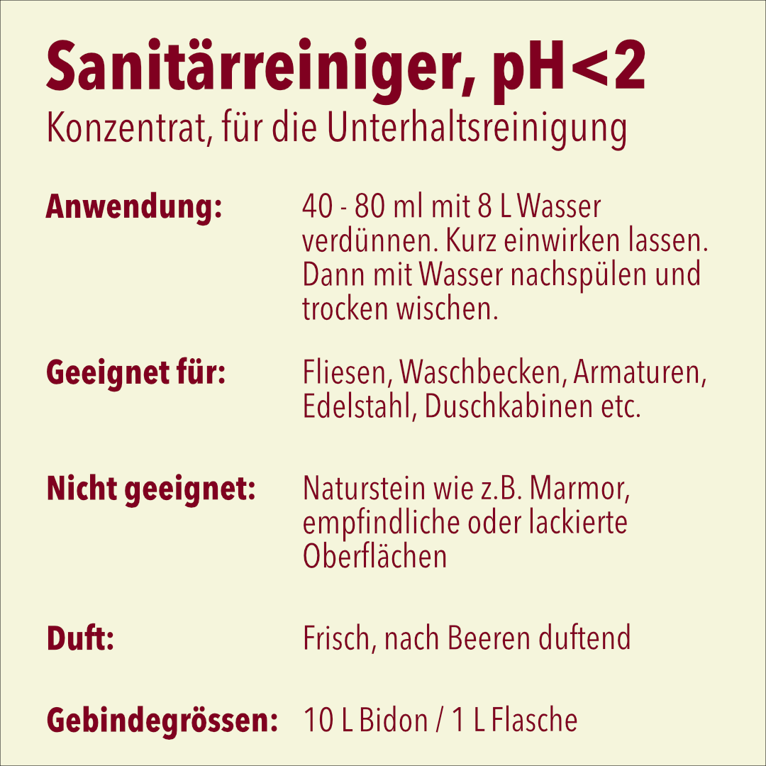 Sanitärreiniger, gegen Kalkverunreinigungen, Konzentrat, PH <2, 1 Liter