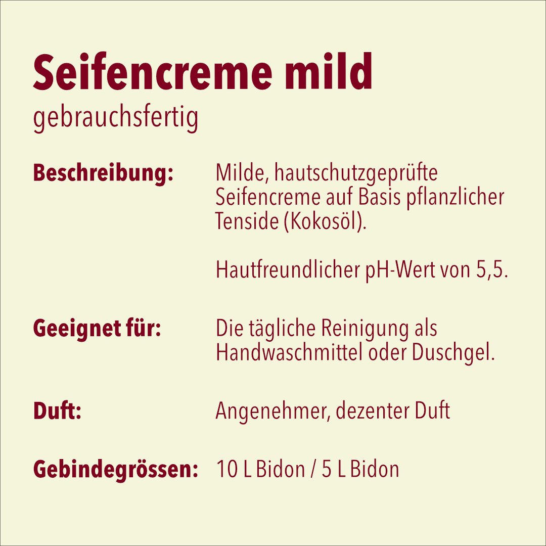Seifencreme aus pflanzlichen Rohstoffen, rosa, 10 Liter