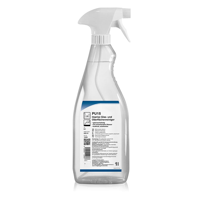 Fensterreiniger mit osmotischem Wasser, pH 6–7, 1 Liter