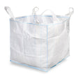 Weiss­er PP-Big Bag mit vier Hebeschlaufen, 90 × 90 × 90 cm, belastbar bis 1000 kg