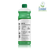 Wischpflege Konzentrat mit Ecolabel (pH 7–8) in einer 1-Liter-Flasche. Umweltfreundliche Bodenpflege zum Reinigen, Pflegen und Schützen wasserbeständiger Bodenbeläge mit rutschhemmender Wirkung und dezentem Glanz.