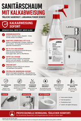 Sanitärschaum mit Kalkschutz, Anwendungsfertig, pH <1, 1 Liter