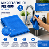 Mikrofasertuch Premium Blau, 40 × 40 cm, 1 Stück