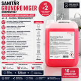Sanitärgrundreiniger, für starke Verkalkungen und Rost, mit Phosphorsäure, pH < 2, 10 Liter