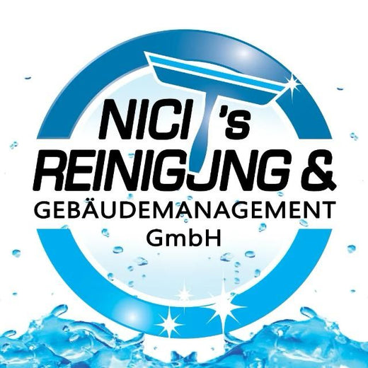 Ein Logo von einem Reinigungsunternehmen nahmens Nici`s Reinigung & Gebäudemanagement GmbH.