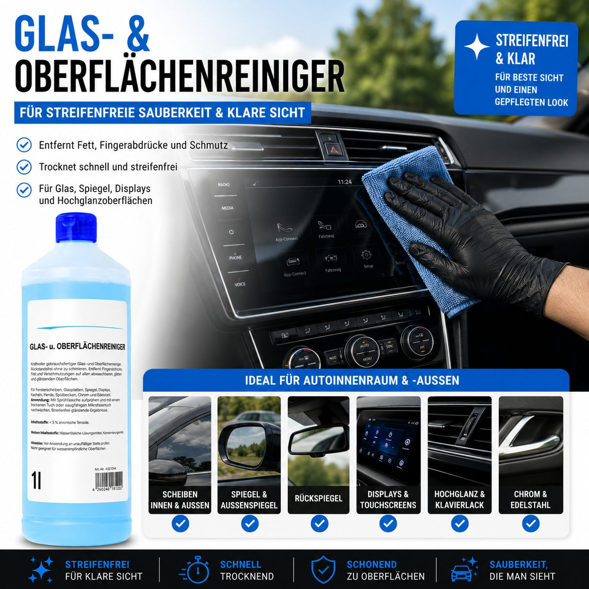 Auto Innenraum & Scheibenklar Set