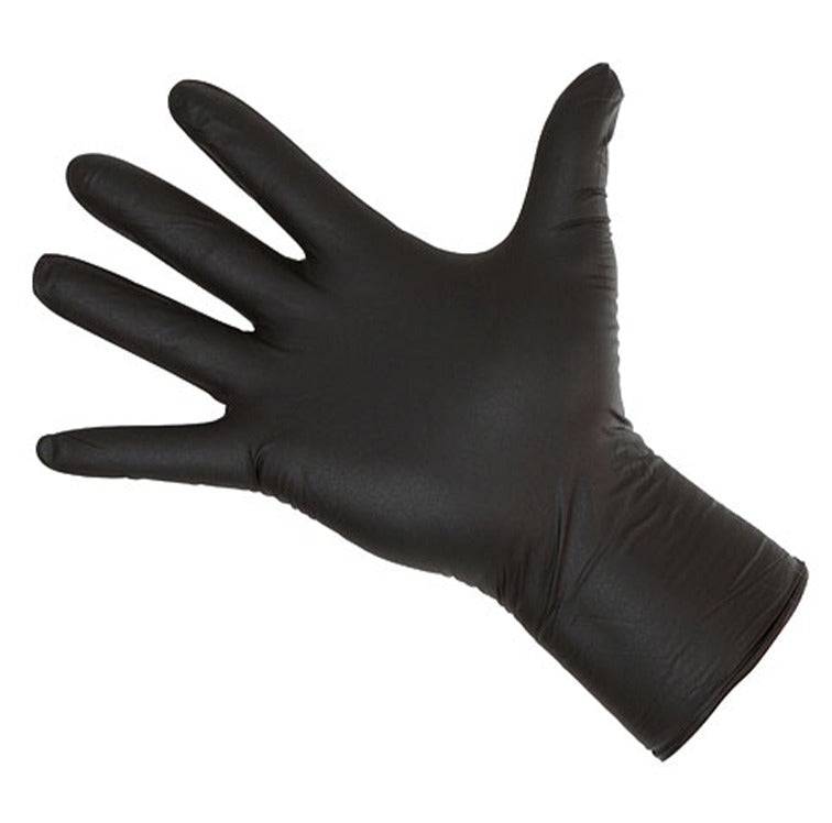Nitril-Handschuh schwarz, puderfrei (100 Stück) – Puricura