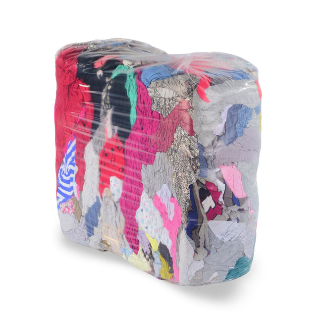 10-kg-Ballen mit hellen, weichen Trikot-Putzlappen aus Baumwolle – saugfähig, fusselfrei und ideal für empfindliche Oberflächen.