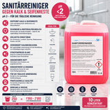 Sanitärreiniger, gegen Kalkverunreinigungen, Konzentrat, pH <2, 10 Liter